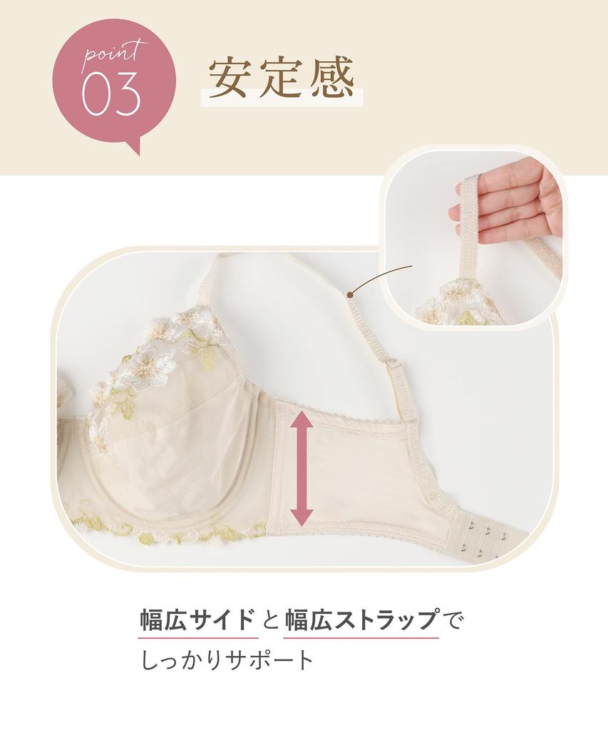 Biustonosz Wing Stabilny i Wygodny z Materiału Mieszanki Bawełny Pełny Kapsel Pasuje do H Duży LG G85 [Wing/Wacoal] Lesiage, Noszenie, (Skórka boczna), Biustonosz, Miseczka, Rozmiar,