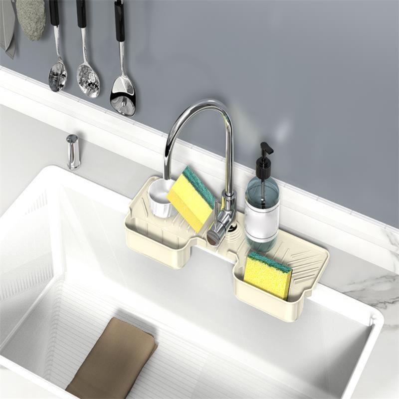 Kitchen Sink Splash Guards Drying Rack and Soap Holder Kitchen Sink Supply Faucet Splash Mats,Bathroom