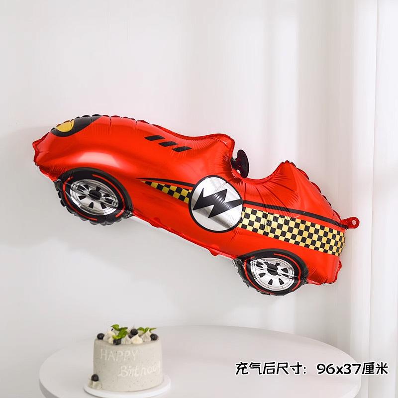 Matte Racing Aluminum Film Balloon Children'S Birthday Party Scene Decoration Theme Night Market Stall Balloon