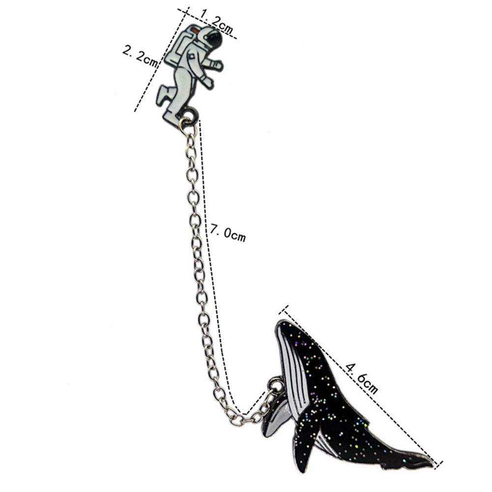 Women Brooch Cute Clothing Badge Adorable Whale Shape Shining Inlaid Collar Needle