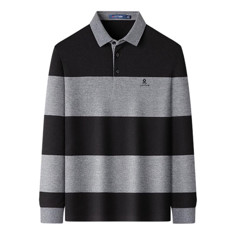MONTAGUT Men's 10A Antibacterial Contrast Long-Sleeve Polo Shirt