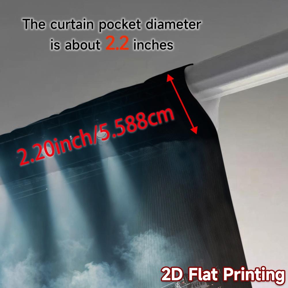 2pcs, 2D FLAT PRINTING Curtains (Without Rod) StageSetup Chic Curtain Chic Polyester Curtains Festive Decorative for Bedroom,