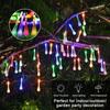 Solar LED Water Drop String Lights: Colorful, Moisture-Proof Decorative Lighting for Festivals, Hotels, and Courtyards with Ground Plug Feature.