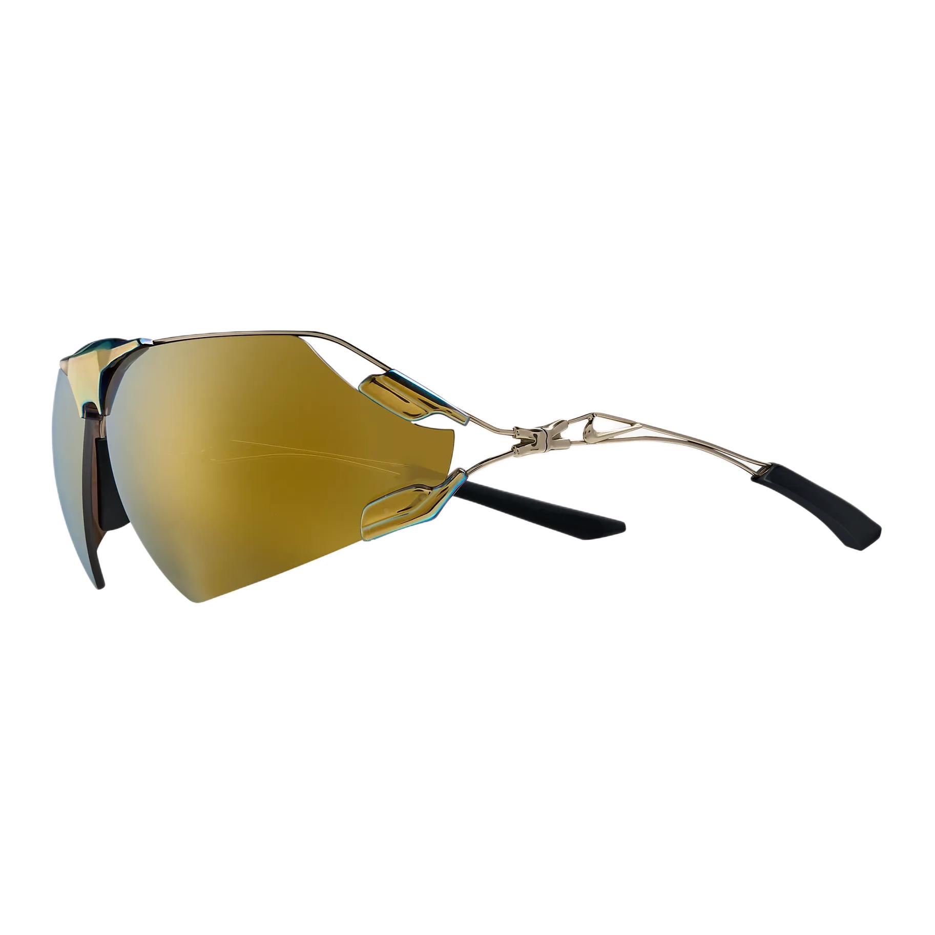 Nike Irregular Shape Titanium Logo Sunglasses Women sunglasses Gold EV24030-700 76,Gold