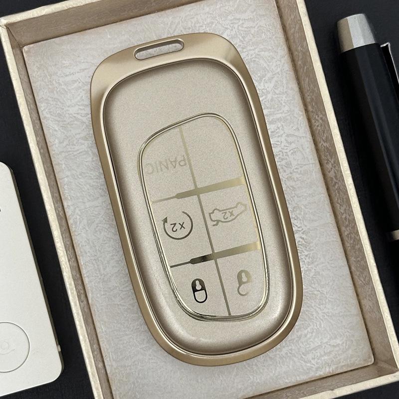 Compatible Key Case for Jeep Wrangler, Grand Cherokee, Cherokee, Compass, Patriot, Dodge Journey, and Renegade.