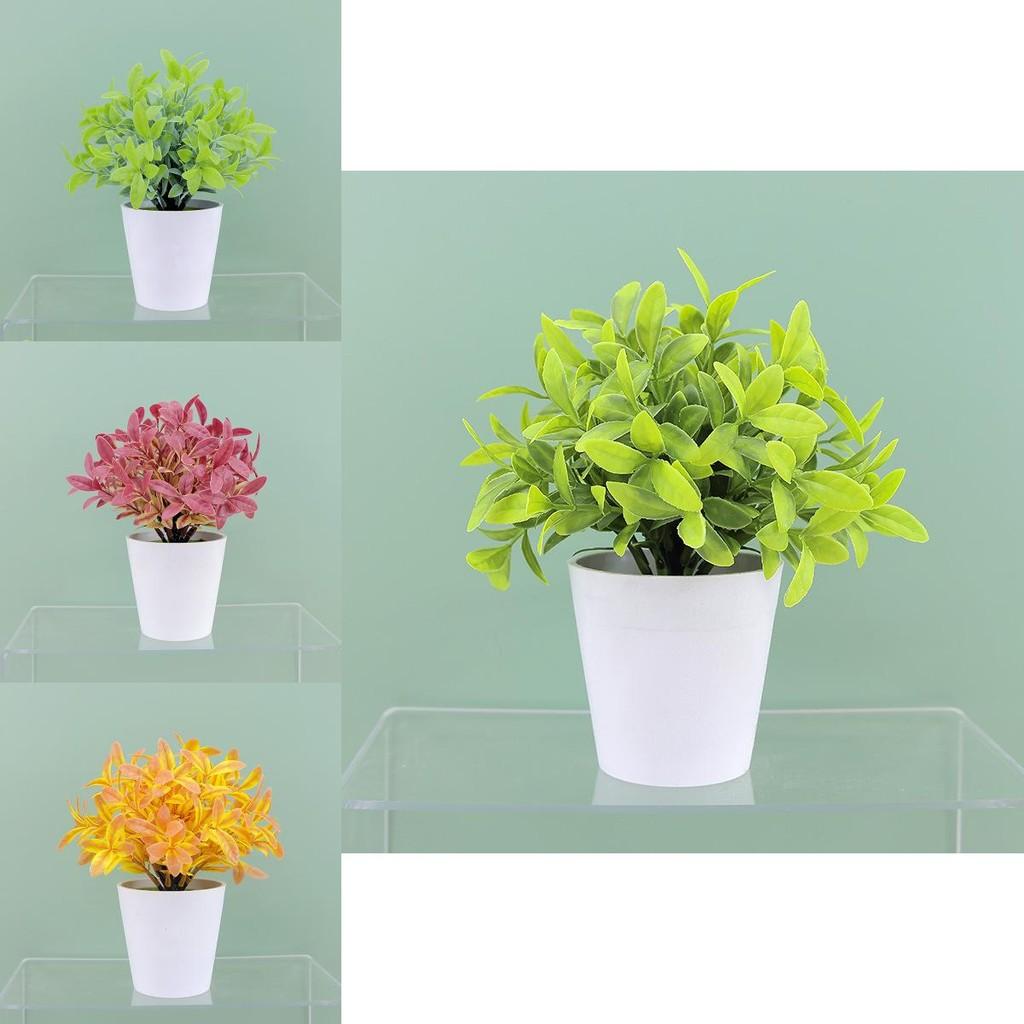 Faux Indoor Greenery Plastic Pot Small Potted Plant For Home Decor And Office Space