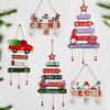 Colorful Christmas Hanging Pendant Wooden Crafts Xmas Tree Wall Ornament Christmas Party Scene Props Decoration Gift