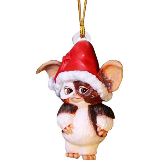 Christmas Pendant Cartoon Acrylic Christmas Tree Ornament Festive Hanging Decoration with Lanyard