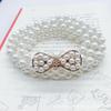 Mei Women's Pearl Waist Chain - Perfect for Dresses, Summer Casual Style, Rhinestone Embellished, Elastic Waistband
