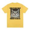 Born To Dilly Dally Forced To Lock In Cat Funny Graphic T Shirt Women Casual Fashion Oversized T-shirts Summer Female Tops