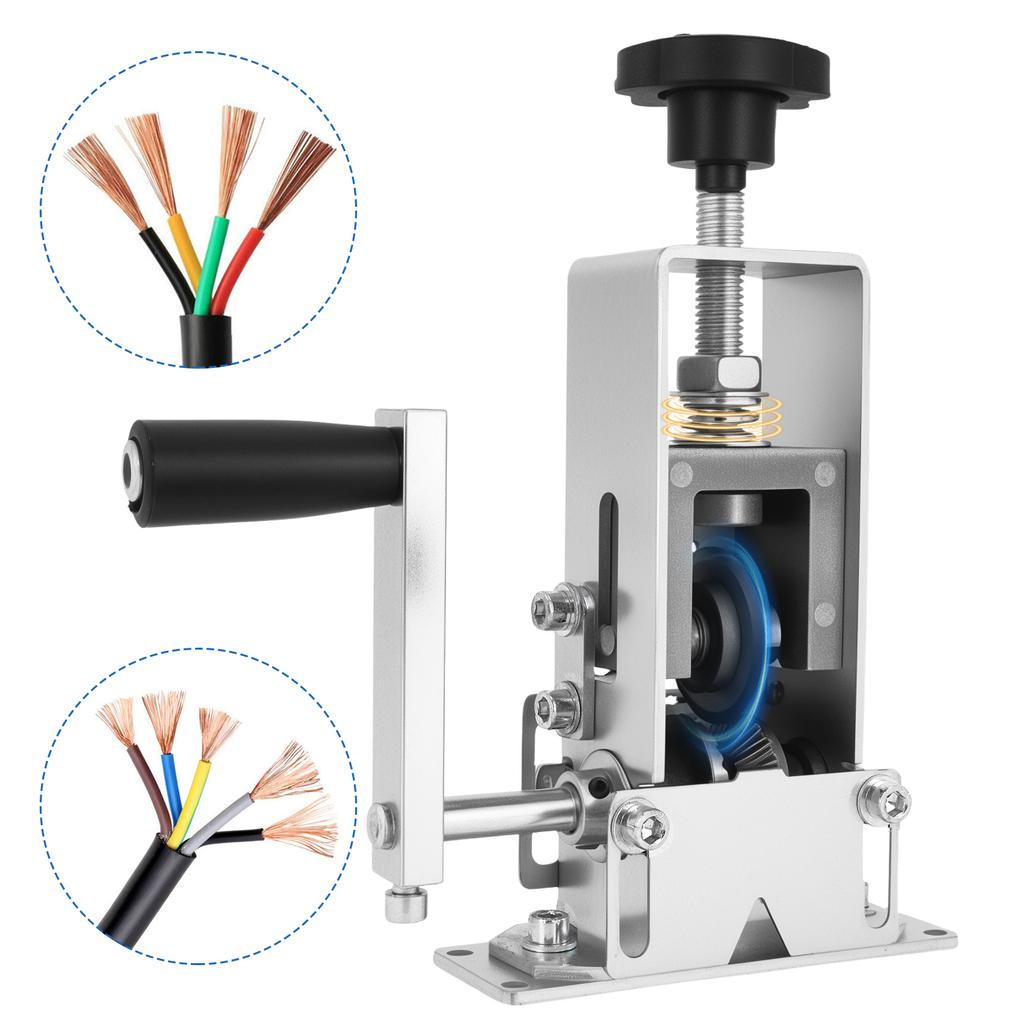 Portable Wire Stripper Machine W/ Hand Crank Manual Copper Wire Stripping Machine for 1-20 Mm Scrap Copper Recycling