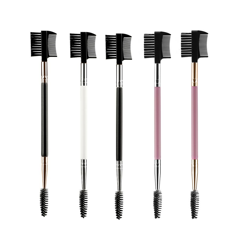 Rancai new eyelash brush, eyebrow comb, makeup brush, wooden handle dual-purpose portable eyelash tool, eyelash brush.