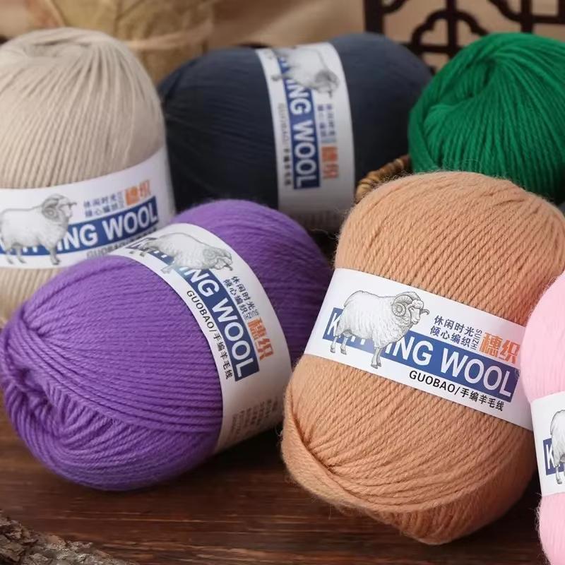 50g 100% Wool Yarn Pure Merino Thick Thread For Hand Knitting Scarf Sweater DIY Doll Woven Material