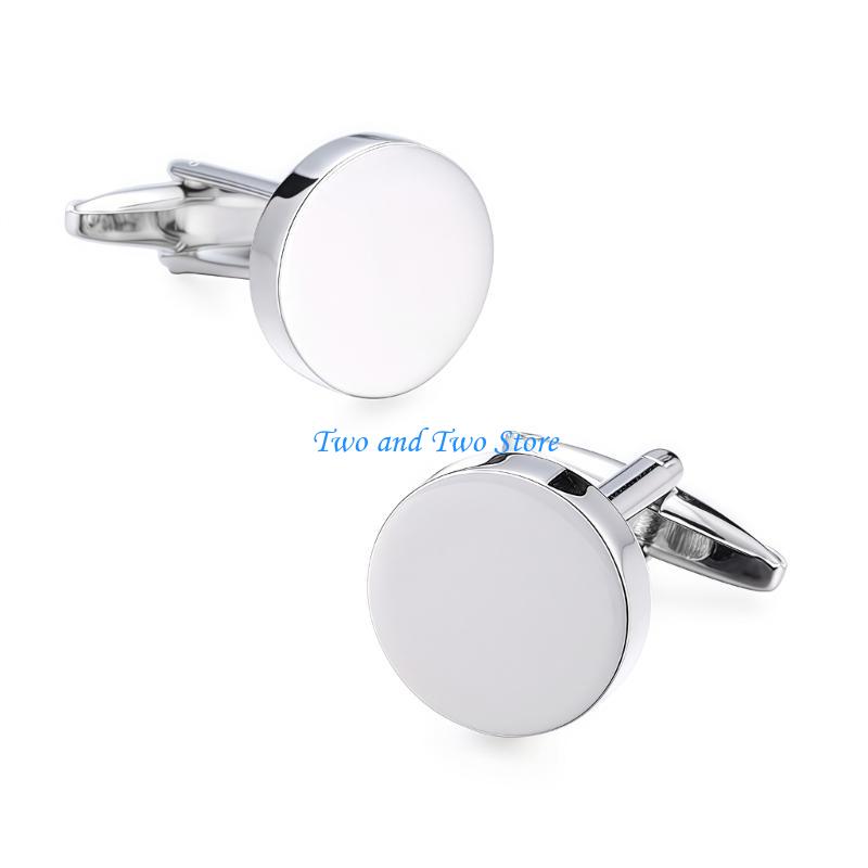 HX6F Modern Geometric Cufflinks Stylish Accessory Metal Texture for Dress Shirts