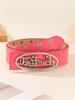 Punk Pu Belt With Letter Design Alloy Buckle And Water Diamond Decor For Casual