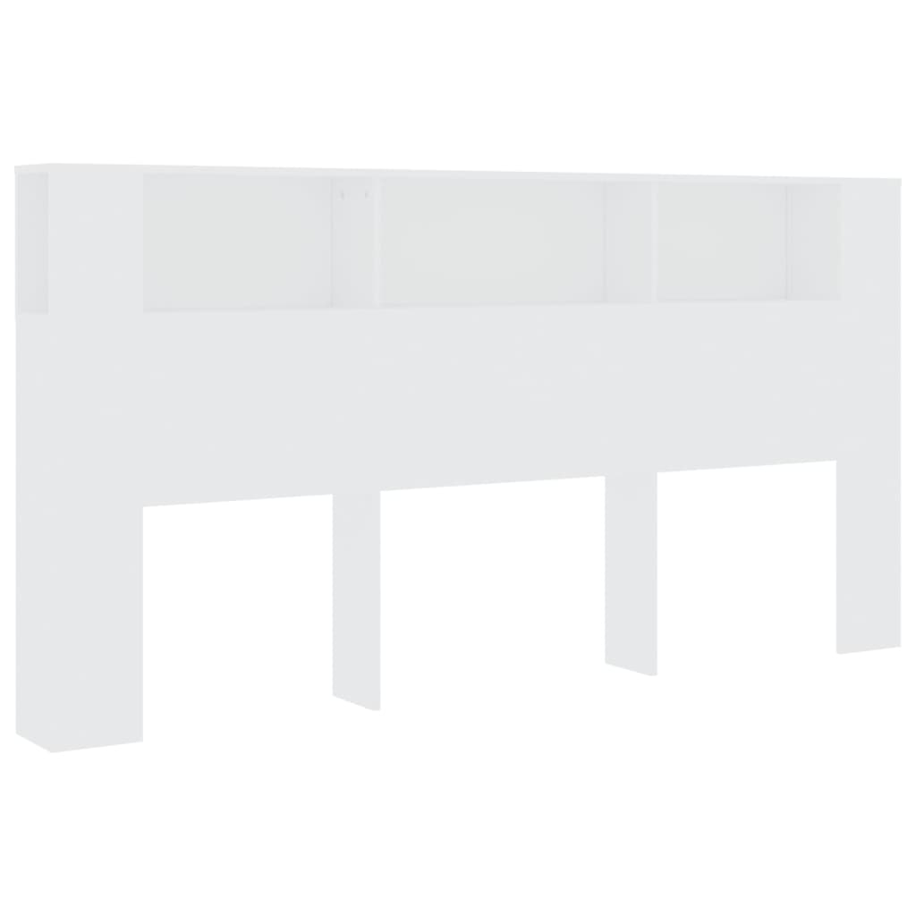 Vidaxl Wezgłowie Łóżka Z Półkami, Białe, 200X18,5X104,5 Cm