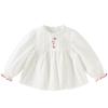 DAVE & BELLA Girls Embroidered Cotton Long-Sleeve Shirt