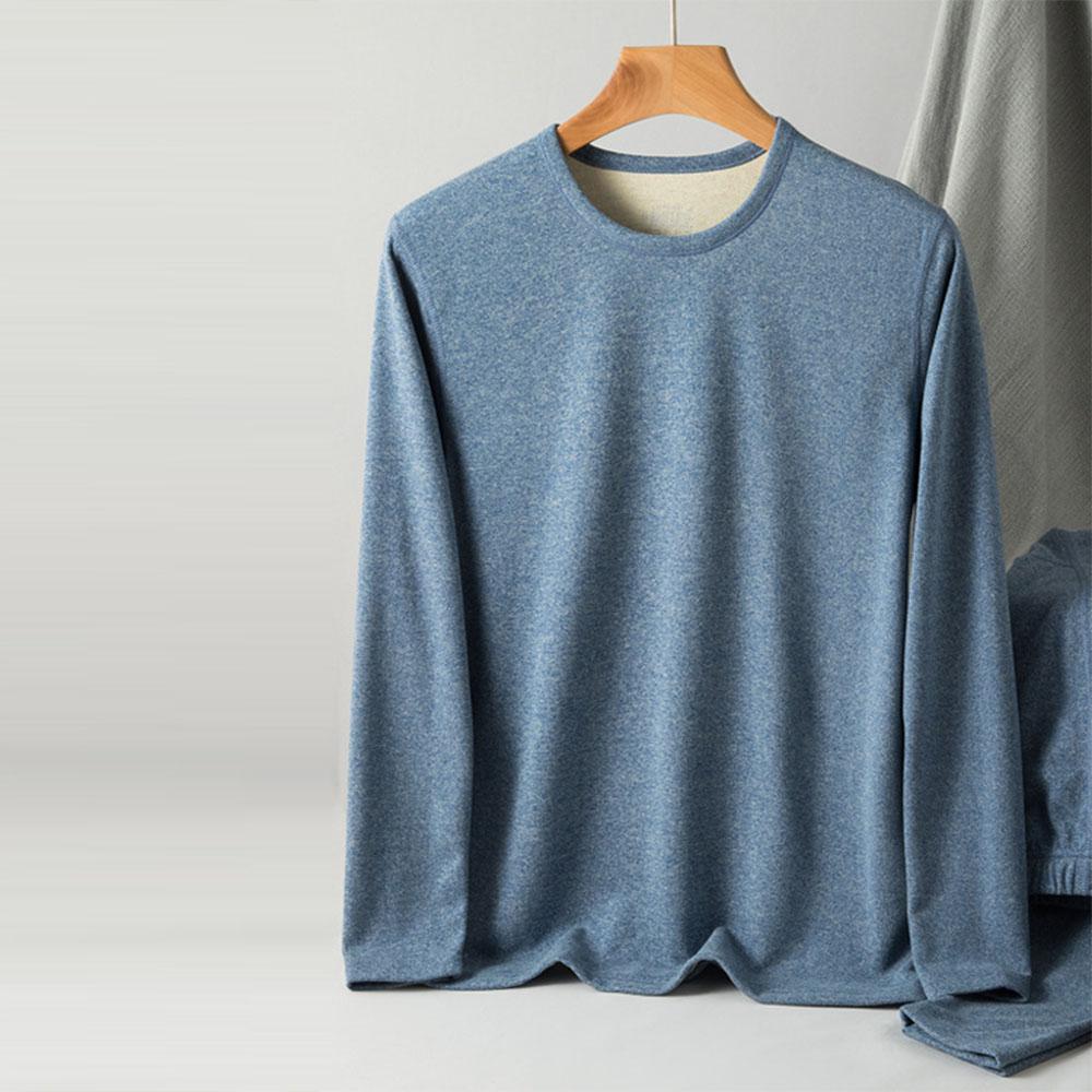 Men's Autumn Winter Thermals Clothes Thick Suits T-Shirts + Pants Undershirts Sets Turtleneck Sweater Tops Blouse For Men