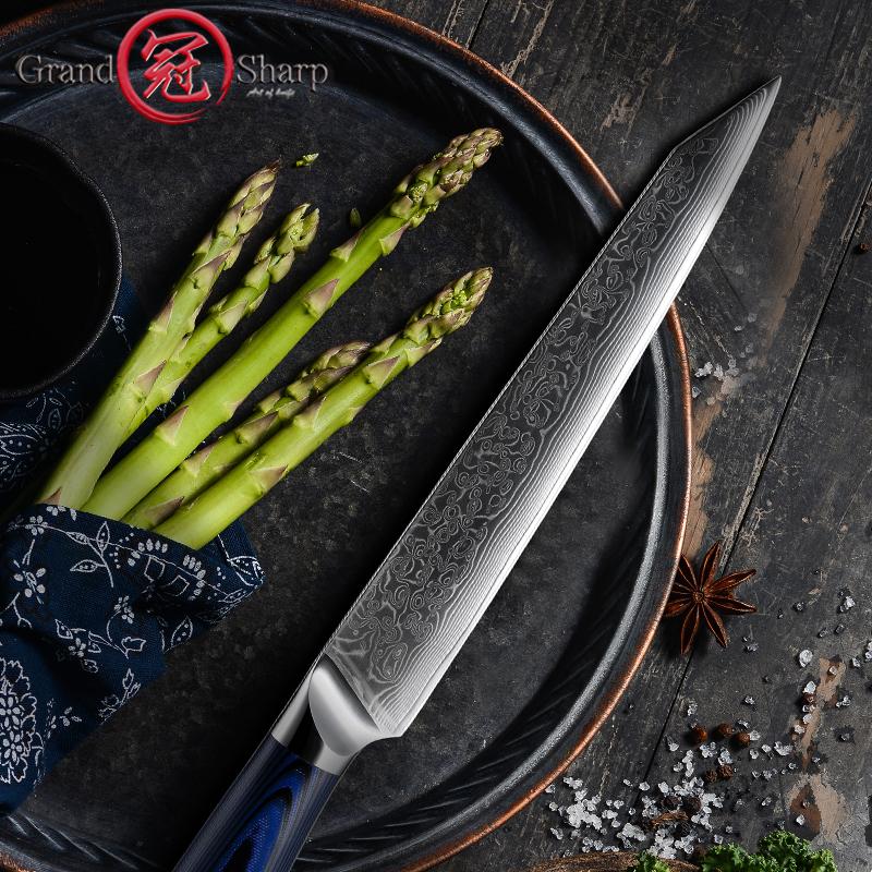 8palcové kuchyňské nože šéfkuchaře 67 vrstev Damašková ocel Krájení masa na zeleninu Nůž Gyutou s rukojetí G10 Nůž na vaření Dárek GRANDSHARP