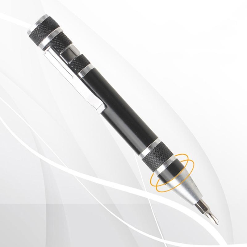 Multifunctional 8 In 1 Screwdriver Pen Shape Magnetic Screwdriver Slotted for Cross Easy Change Screwdriver Bits Mini Ga