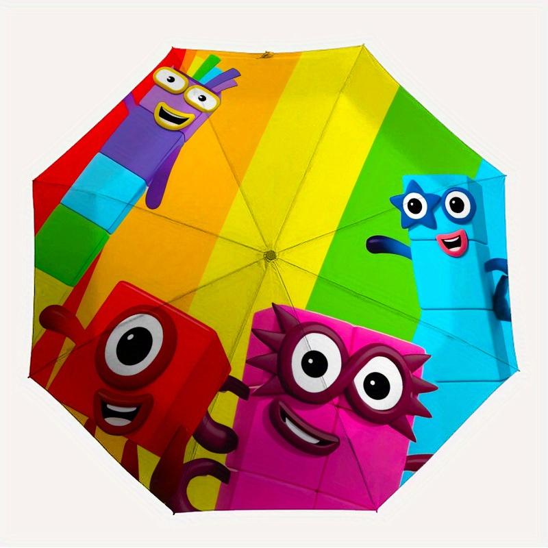 

1pc Colorful Blocky Friends Themed High-quality Umbrella,Automatic Opening and Closing Umbrella,Multi-functional Umbrella G0811361