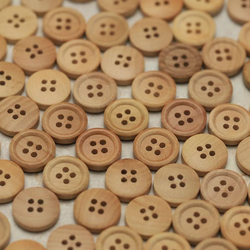 5Pcs Wooden Four-Eye Button Knitted Cardigan Shirt Sleeve Collar Buttons Children'S Clothing Versatile Clothes Decorative Wooden Buttons