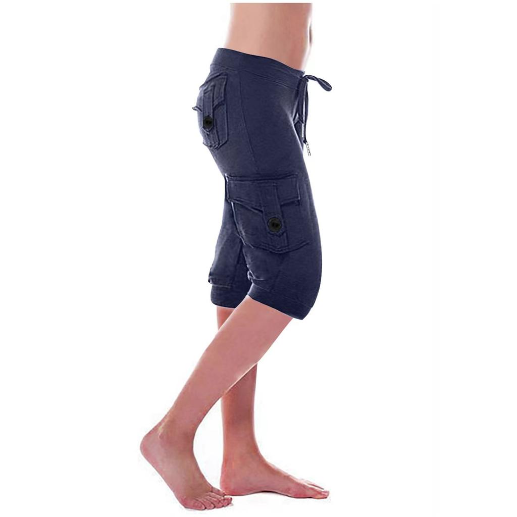 Women's Stretch Buttoned Multi-Pocket Yoga Pants