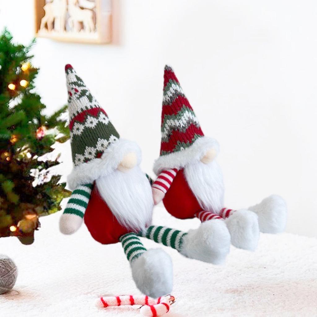 Christmas Gnome Festive Ornament Stretchable Faceless Rudolph Figurine Unique Gift Knit Doll Decor Scandinavian Holiday