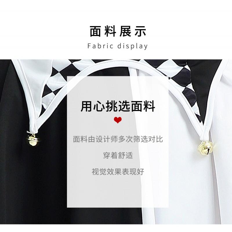 Halloween Circus Costume Cruella De Vil Cosplay Outfit Sexy Girl Party Dress