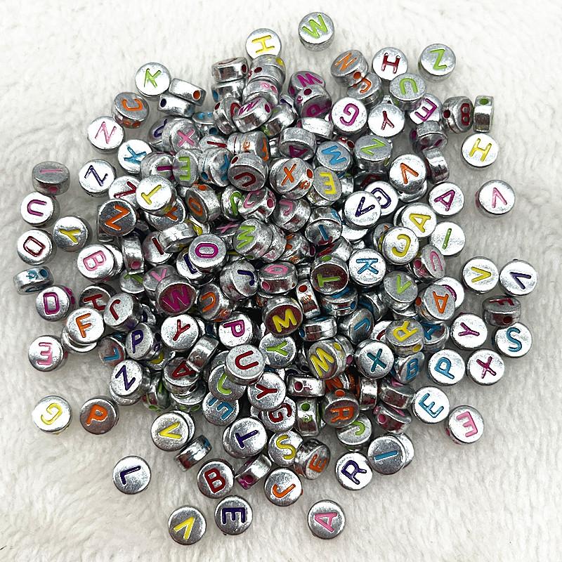 100pcs 7x4mm 6x6mm Mixed Alphabet Letter Beads Charms Beads for Making Jewelry Diy Handmade Bracelets Accessories