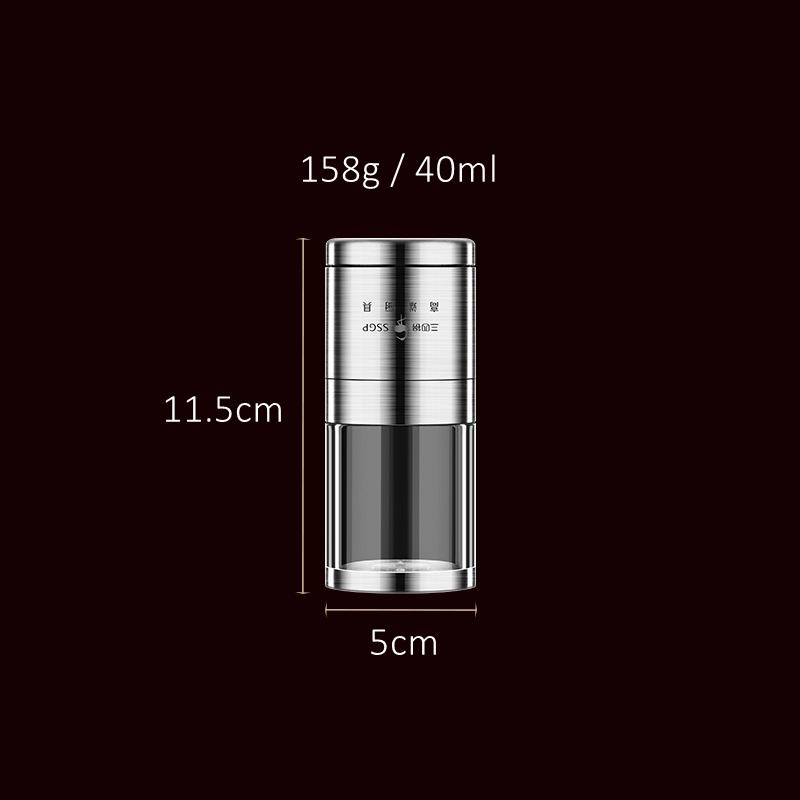 

LFGB сертифицированная мельница для перца из нержавеющей стали 304 с керамическим стержнем, регулируемая степень помола, соль, специи, кухонный инструмент