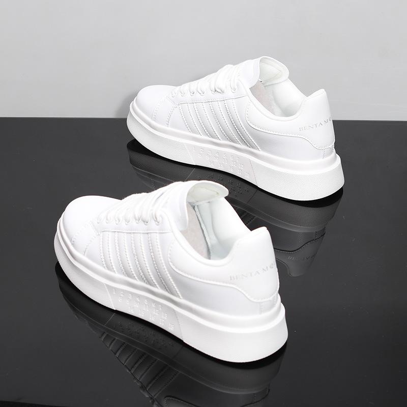Spring and autumn leather new summer breathable shoes McQueen platform heightening casual board shoes FG 38