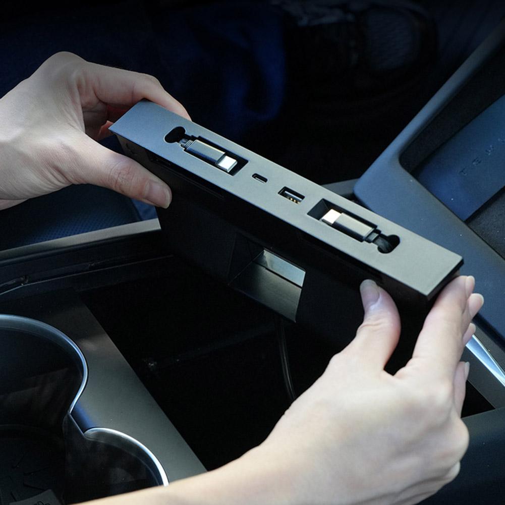 For Tesla's Updated Model Y/YL/3 Docking Station Charging Accessories HUB Pull-out Extension Cable