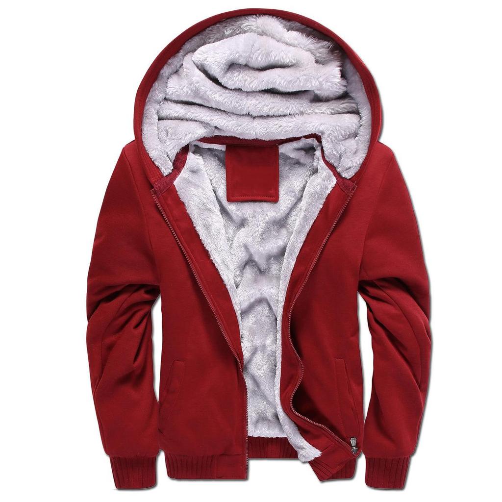 2021 Men's Thick Warm Hooded Fleece-lined Cotton Jacket