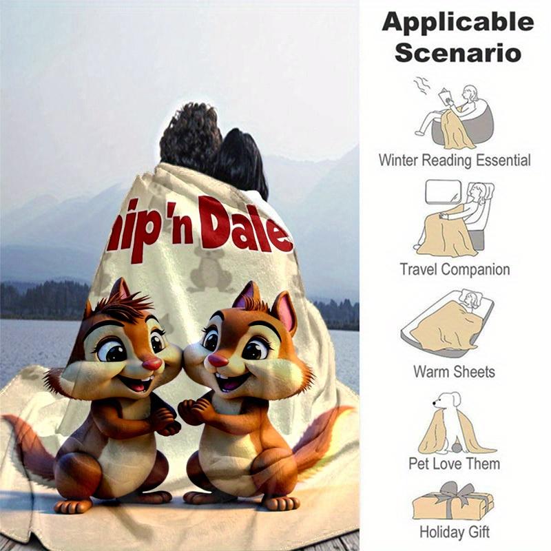 1 pezzo, Coperta Cartone Animato Chip 'n Dale - Personaggi dei Cartoni Animati Carini Animale di Peluche per Decorazione Stanza, Regalo di Compleanno, Decorazione Casa, Uso per Tutte le Stagioni, W