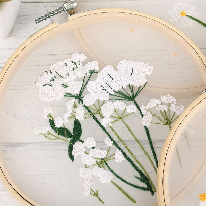Feiyang Transparent Yarn Embroidery Diy Handmade Embroidery Material Package, Needle And Thread Set