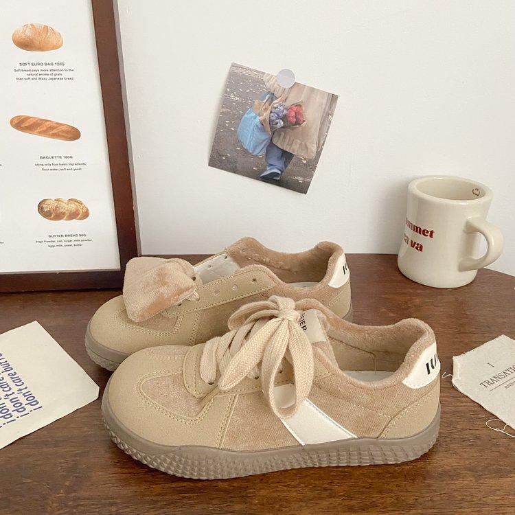 

Dexun бархатные два хлопковых низких кед женские уродливые милые зимние новые шикарные хлопковые туфли студенческие белые туфли 40