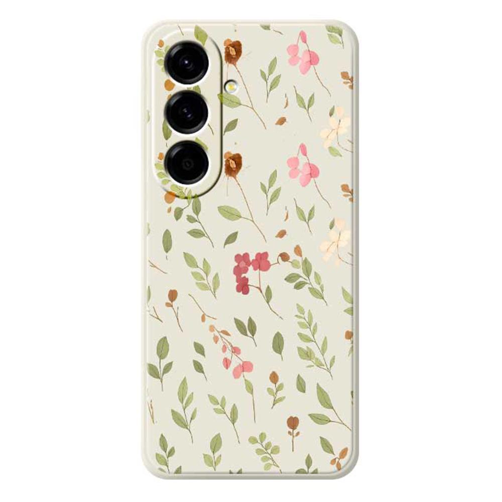 For Samsung Galaxy A56 5G Case Small Flower Leaves Pattern Printing Straight Edge TPU Phone Back Cover