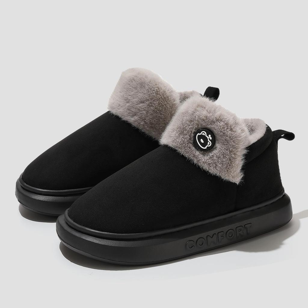 Women's and Men's Non-Slip Winter Cotton Slippers - Warm, Thick Sole, Full Coverage for Indoor Use