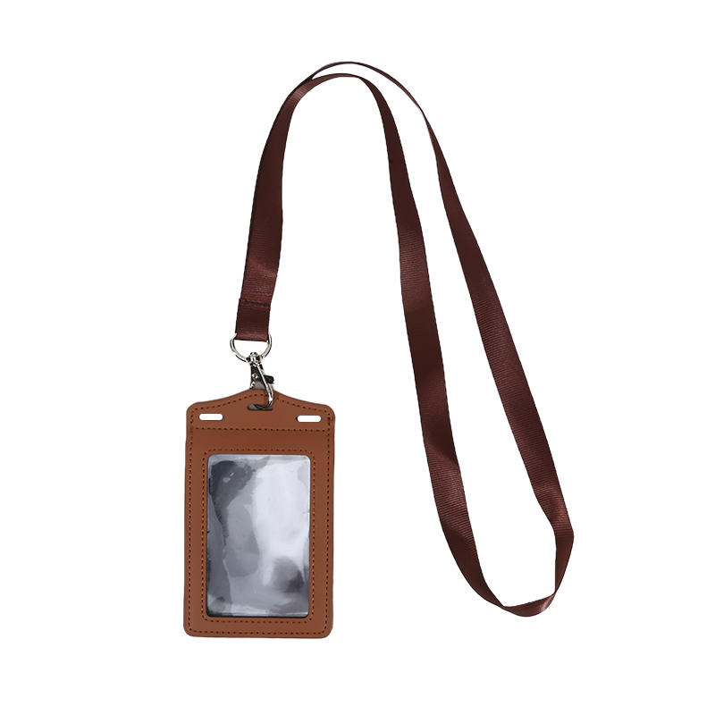 PU Leather Multi-function Card Holder Case for Work Badge Bus Pass ID Card Bank Card Credential Holder