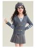 2025 Girls' Academy Style Knit Cardigan with Two-Piece Korean Slimming Skirt Set