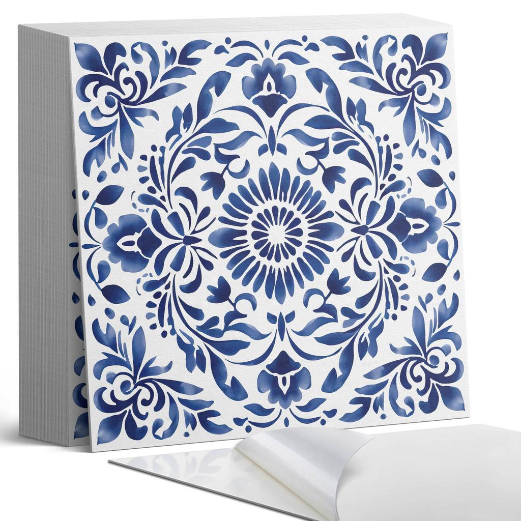 Kafelki Samoprzylepne Winylowe Z Nadrukiem Kwiatowy Wzór Z Ornamentami 20X20X20 Cm