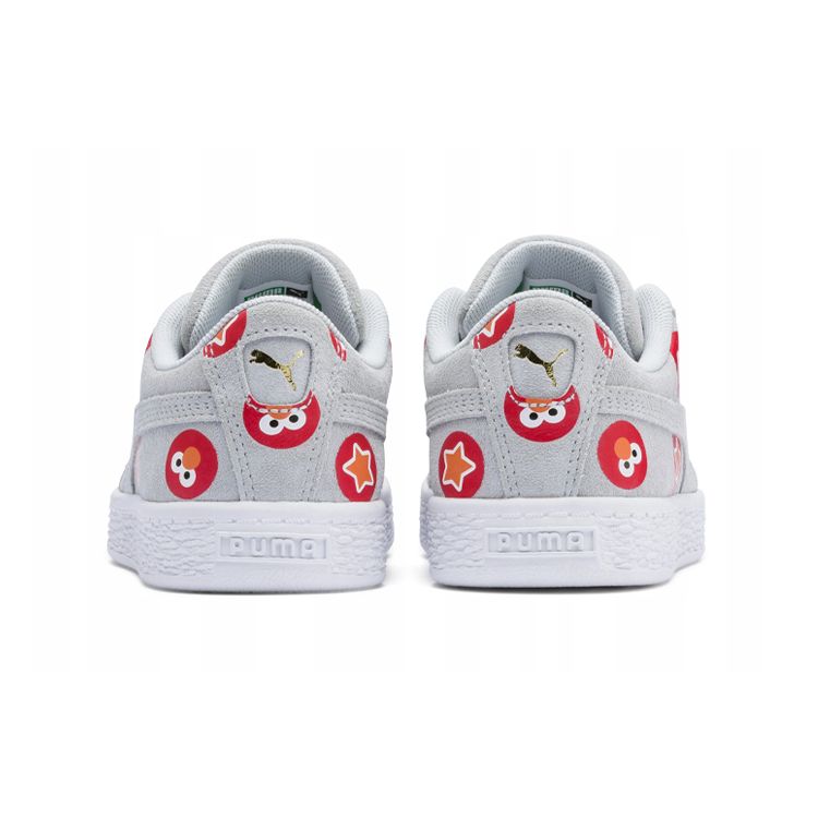 Puma Suede 50 Suede Badge Casual Lightweight Balance Low Top Kids Skate Shoes Kids Sneaker Gray 370342-02