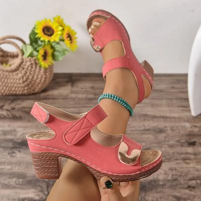 Fashion Women Thick Soles High Heels Sandals 2025 New Fashion Casual Chunky Heel Shoes Women Versatile Summer Dressy Sandals Women