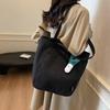 Microfiber Solid Color Zipper Casual Tote Bag Large Capacity Commute Simple Durable Bags Fashi Daily Versatile Shoulder Bags