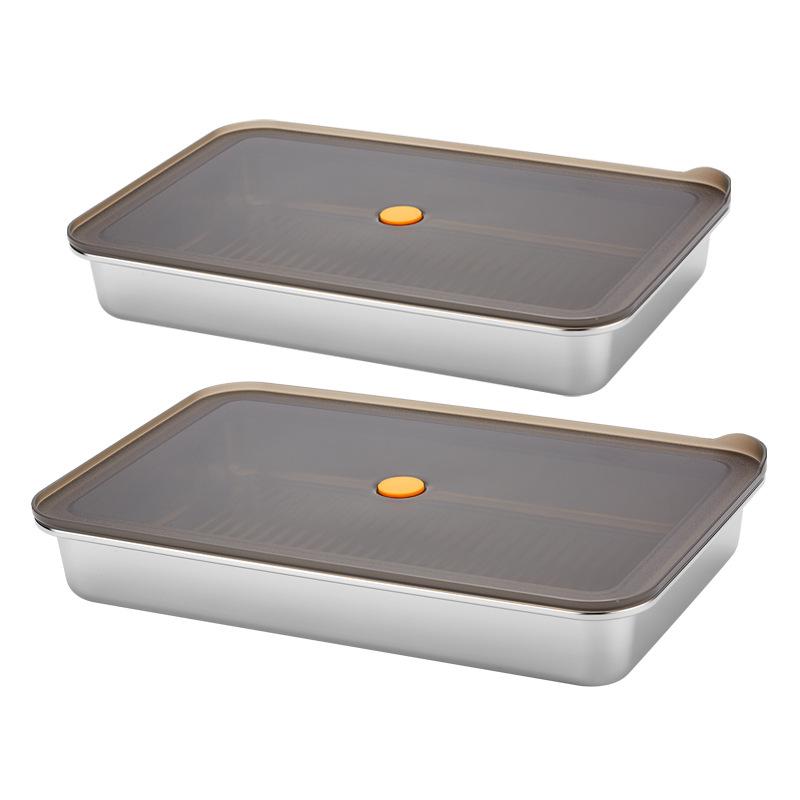 304 Stainless Steel 316 Dumpling Plate Crisper Dumplings Storage Box Refrigerator Crisper Dumpling Frozen Cold Storage Box