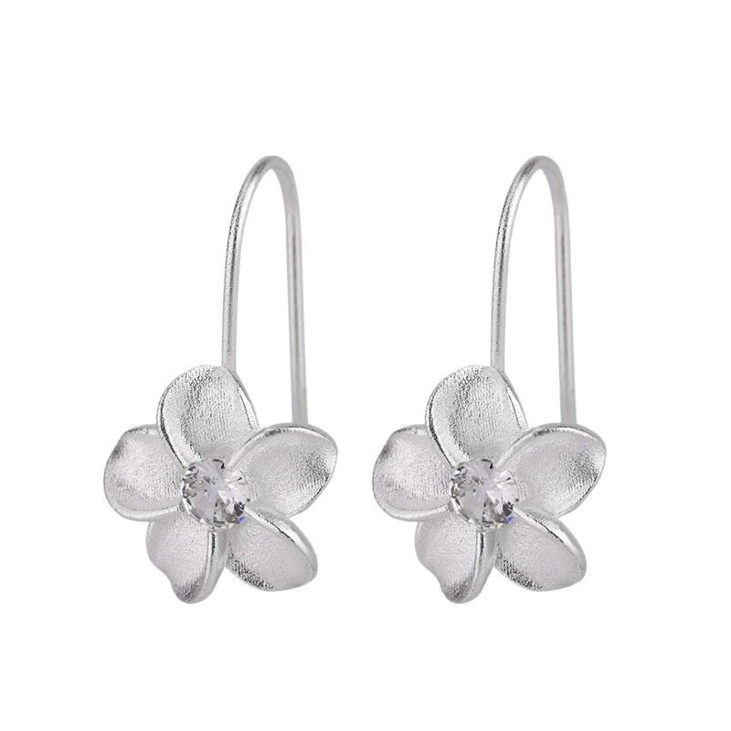 S925 Silver Diamond Flower Stud Earrings For Women Lightweight Niche High End Elegant Jewelry