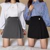 2024 Spring Women's Black High-Waist Irregular A-Line Skirt, Korean Style