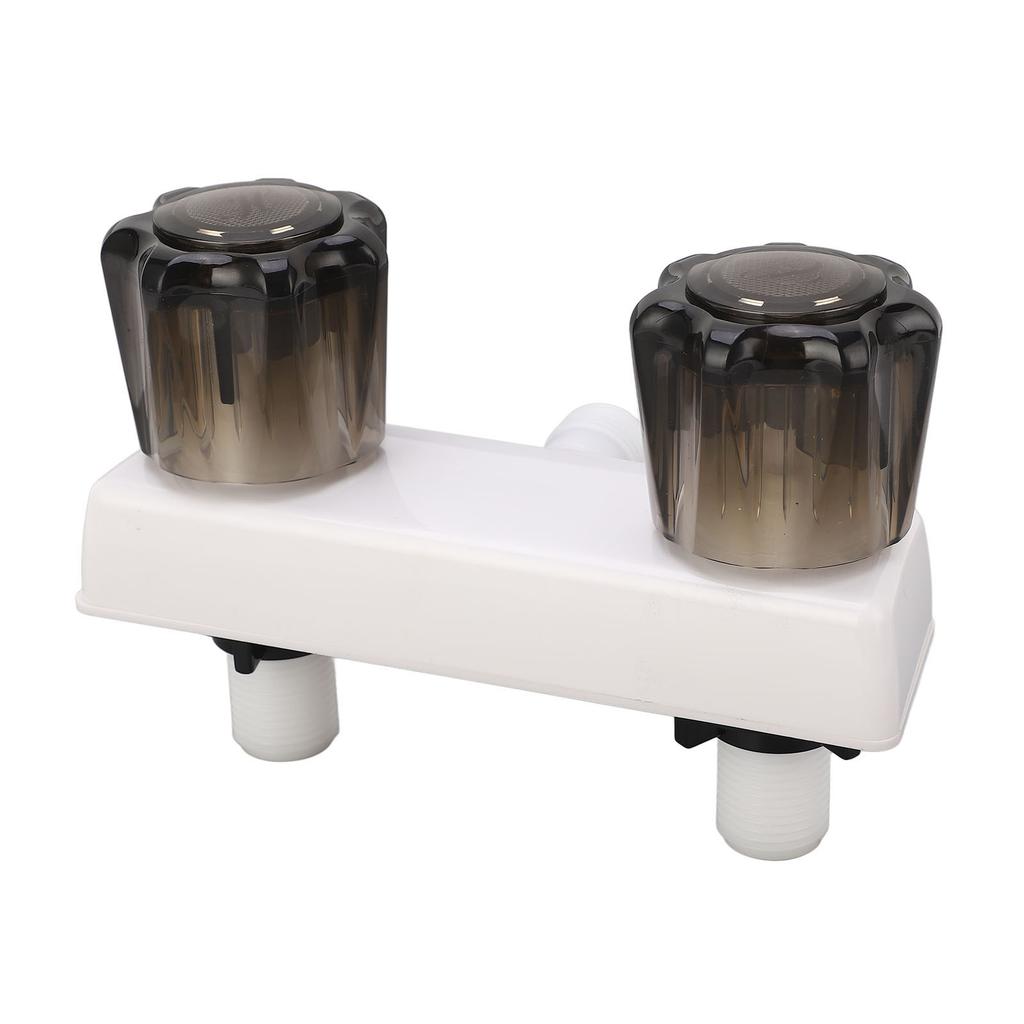 RV Shower Faucet Valve Diverter Shower Mixing Valve Control with 2 Knobs Wheel For RV Motor Home