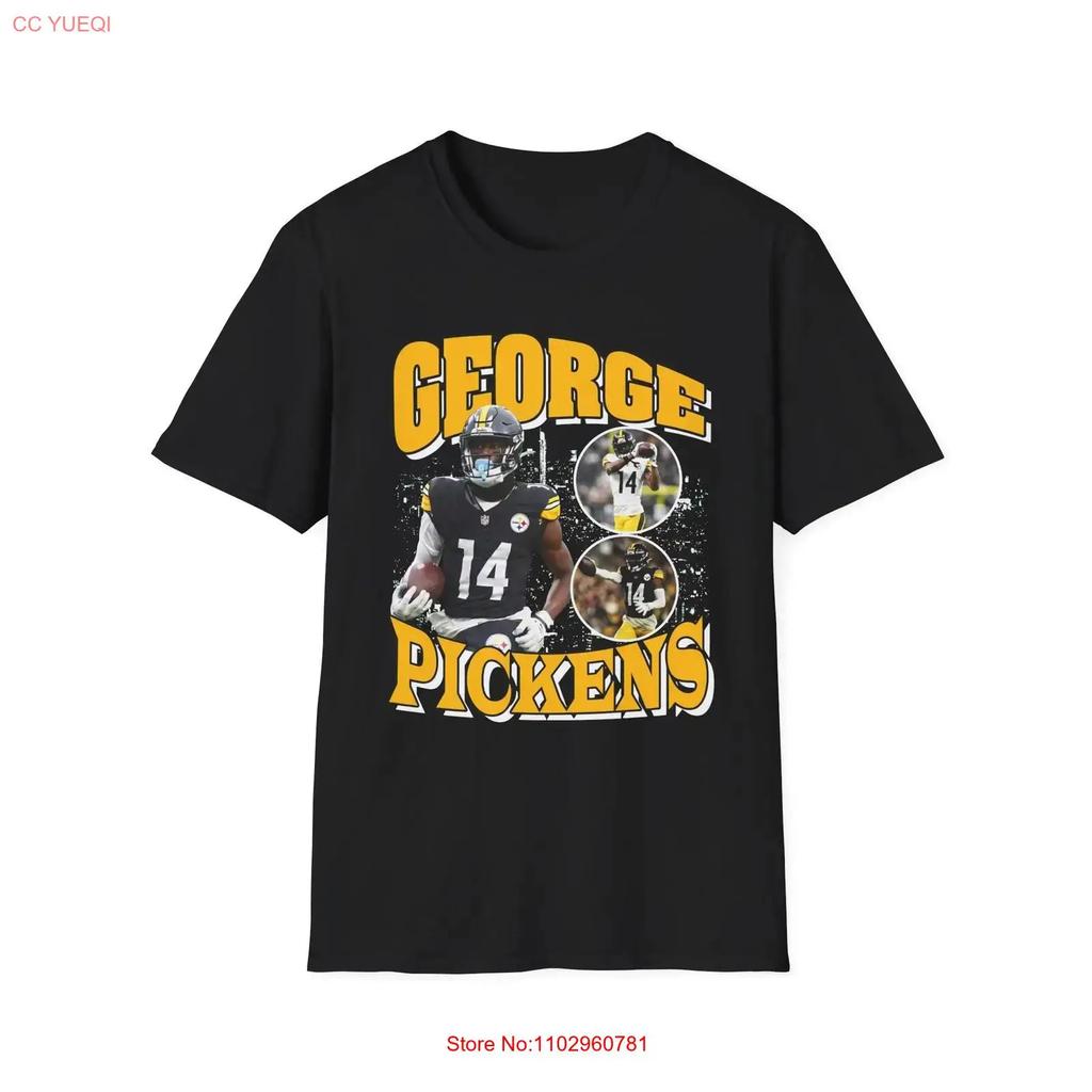 Black George Pickens Bootleg Style T Shirt Vintage Top For Everyday Wear Unisex Soft Streetwear Casual Comfortable
